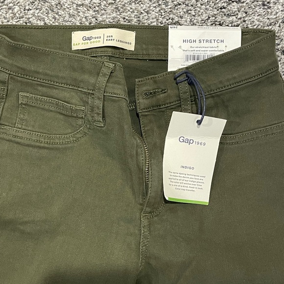 Gap 1969 Indigo Easy Leggings Womens High Stretch Ripped Knee Jeans 26 R NWT - Picture 3 of 5